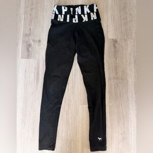 Victoria's Secret PINK Black Leggings with Logo Tag